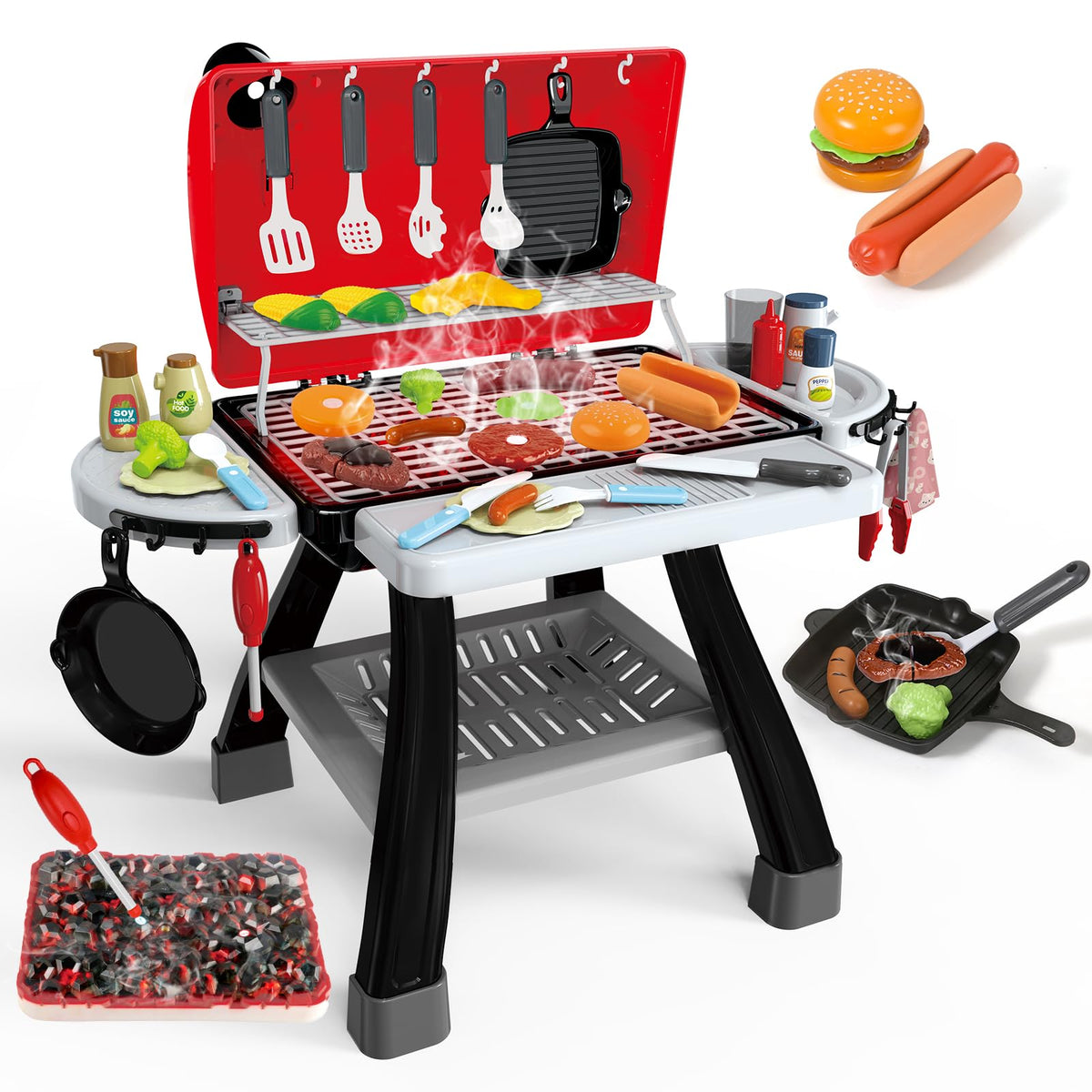 AuroTops BBQ grill playset canopy closed for storage and tidy playtime.