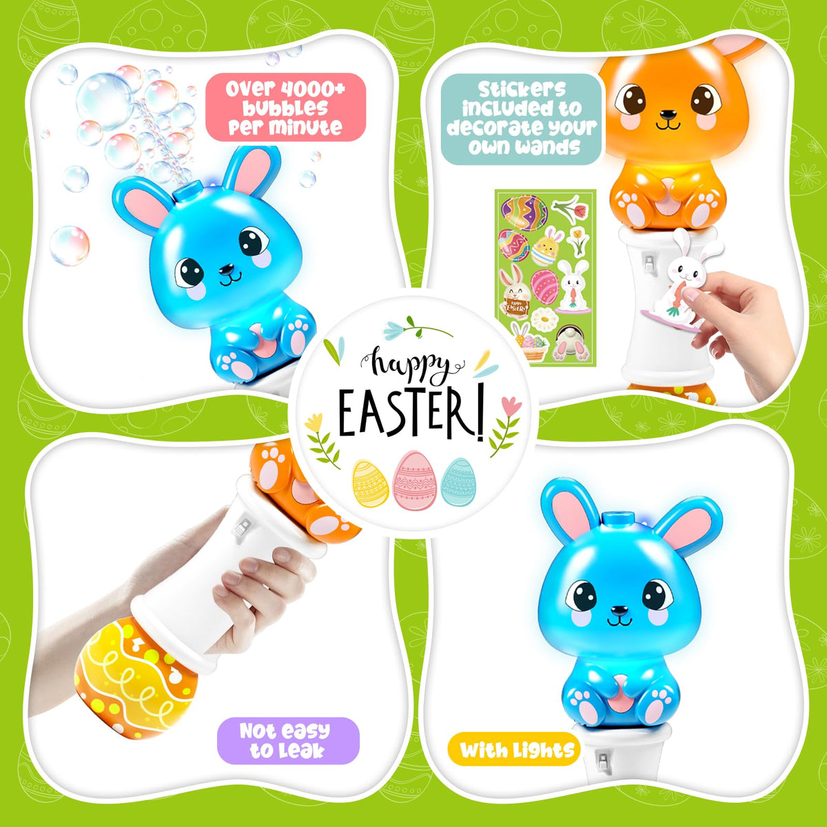 AuroTops bubble wand and stickers for Easter decorating