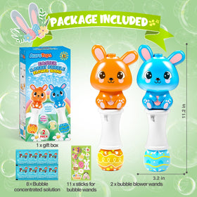 AuroTops bunny bubble wand blue light-up for kids party play