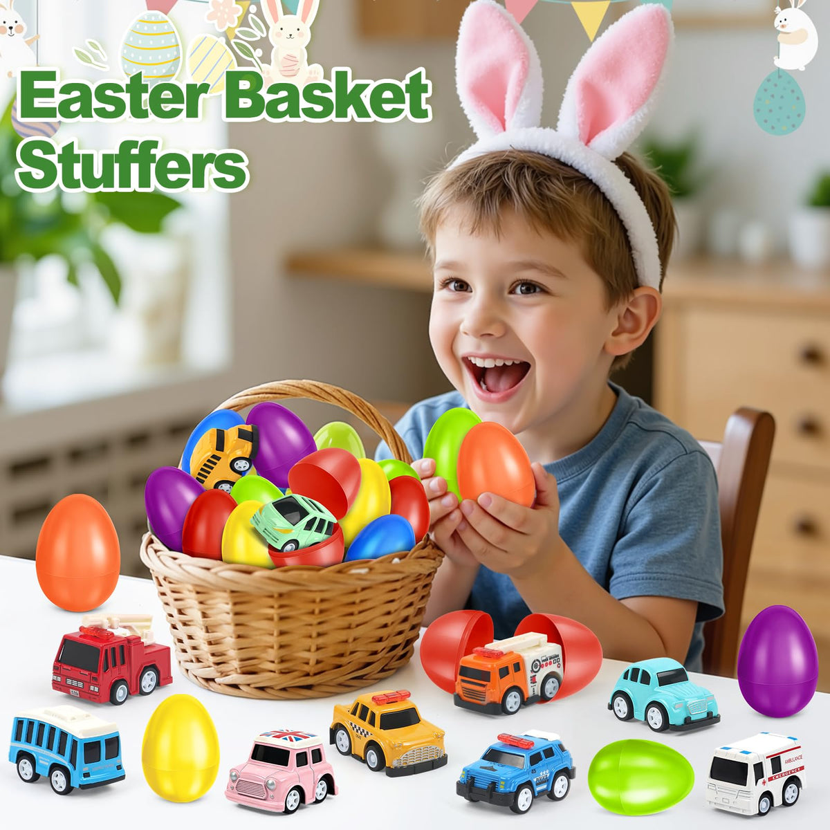 AuroTops colorfully colored plastic Easter eggs ready for gifting.