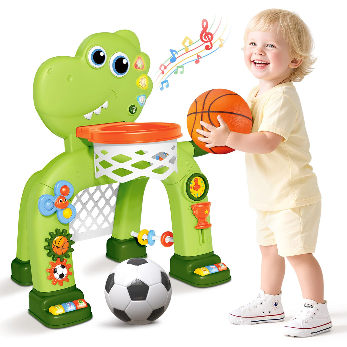 AuroTops dinosaur basketball hoop with lights boosts active play and coordination