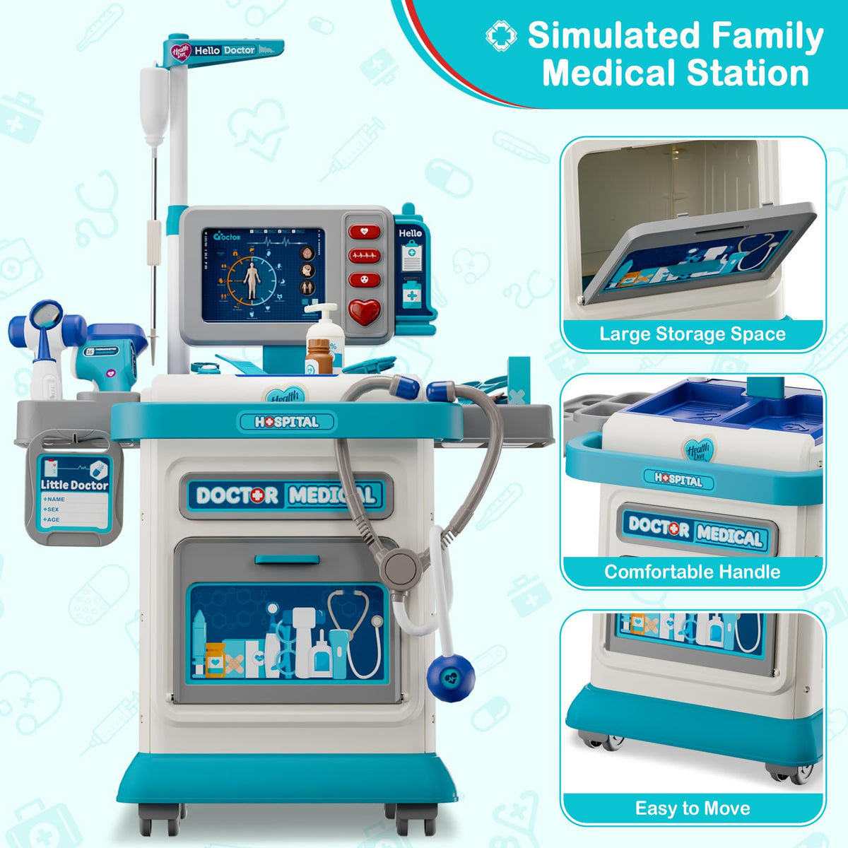 AuroTops Doctor Kit costume set fosters role-play and social interaction.