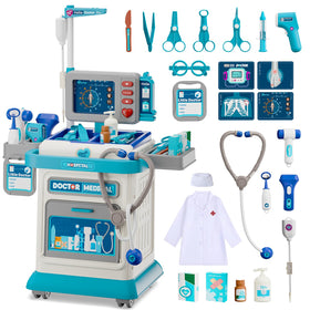 AuroTops Doctor Kit mobile cart promotes imaginative play and organization.