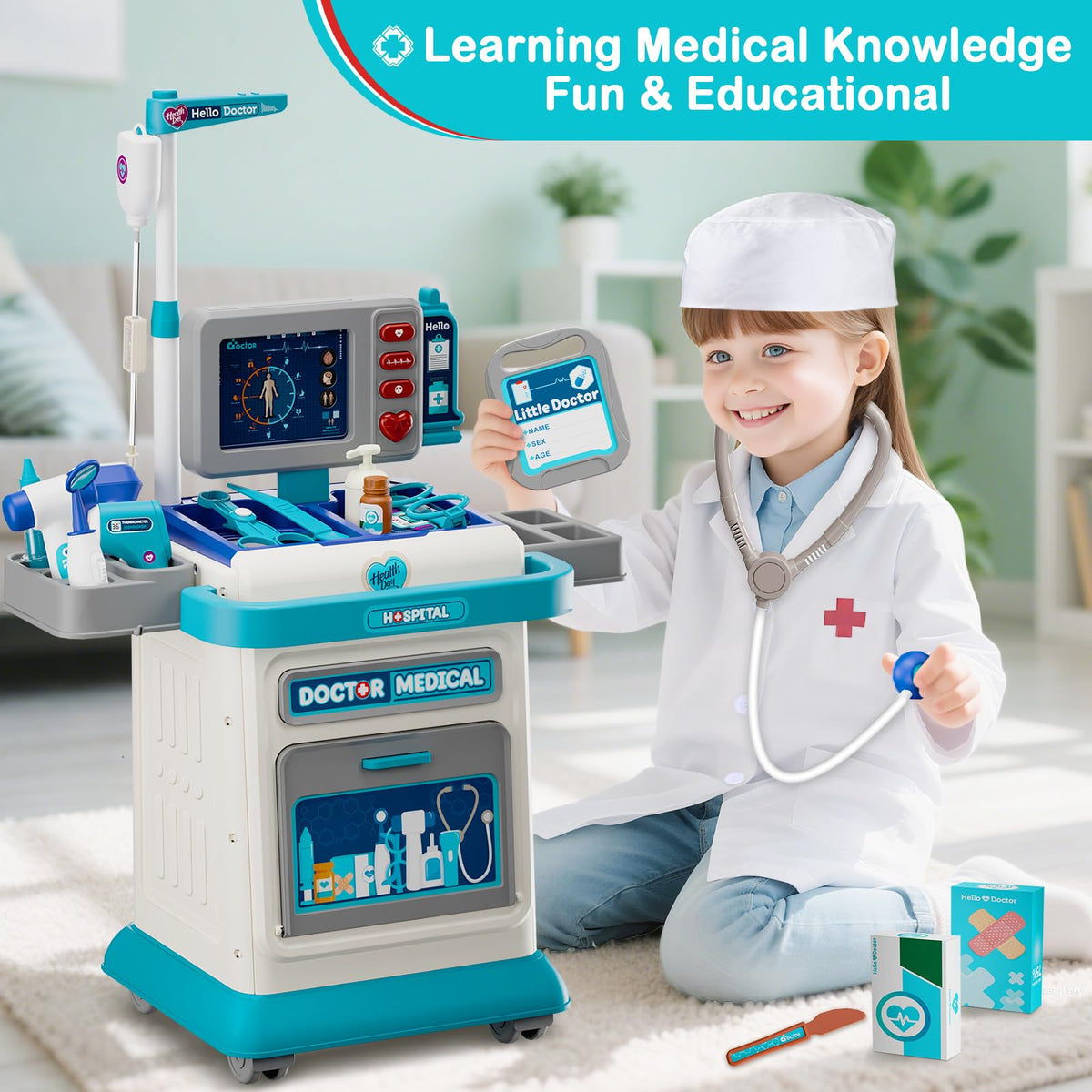 AuroTops Doctor Kit simulated stethoscope offers realistic pretend medical experiences.