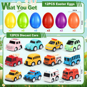 AuroTops Easter eggs with die-cast cars inside for engaging egg hunts.