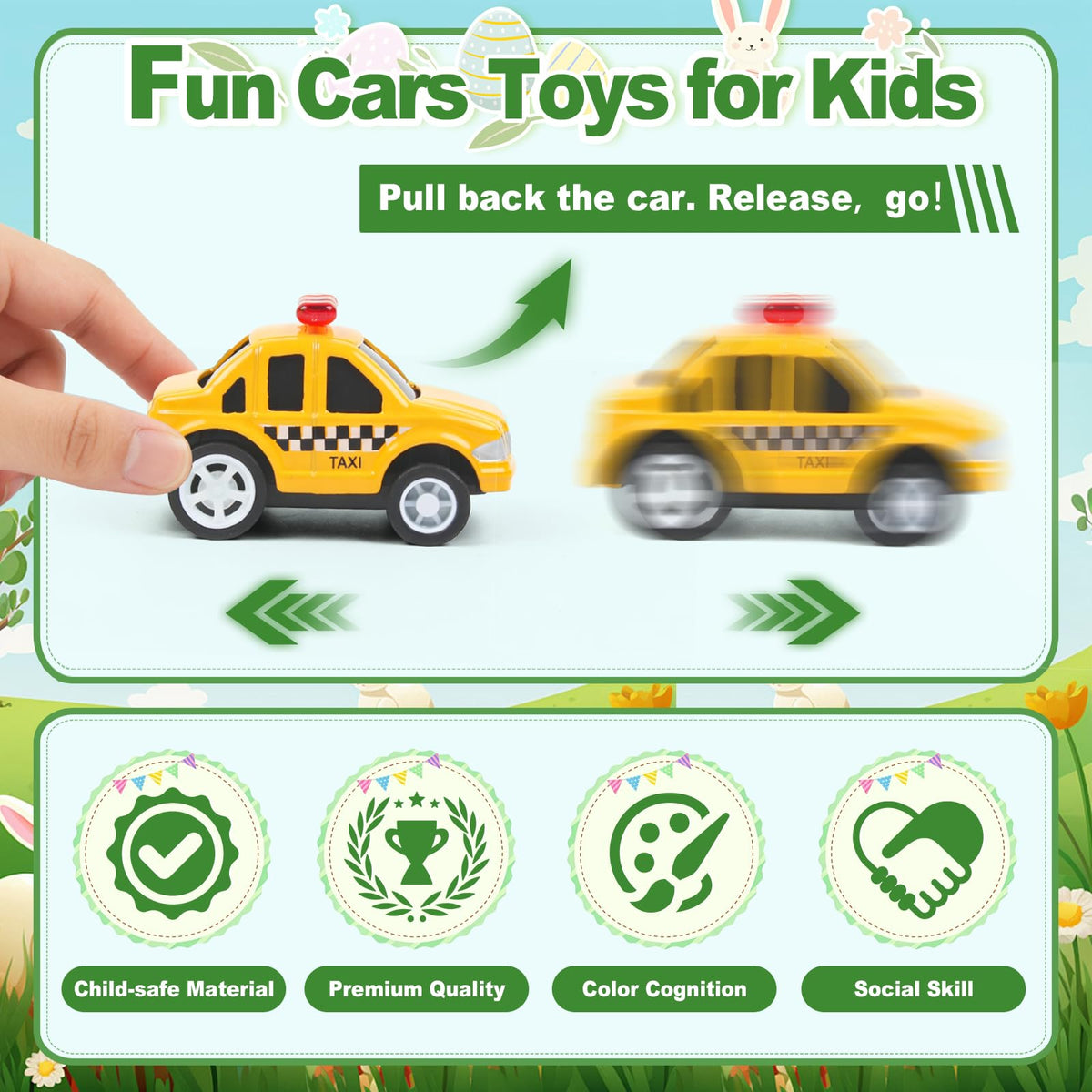 AuroTops die-cast cars inside colorful Easter eggs for varied play.