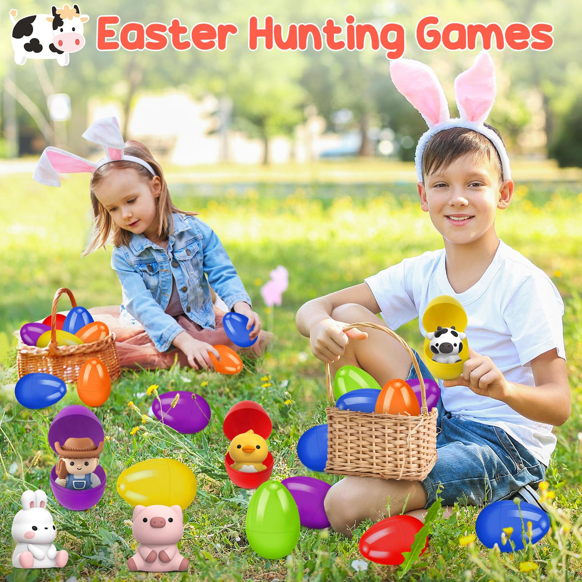 Bright packaging makes yard hunts easy to organize.