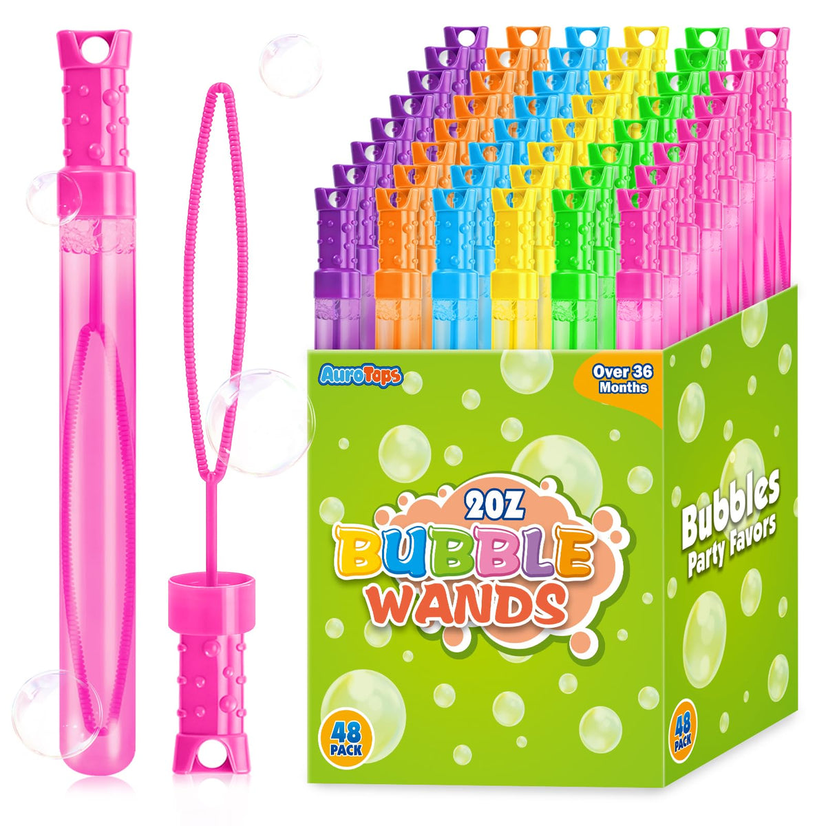 AuroTops orange giant bubble wand creates big, safe outdoor bubbles for kids.