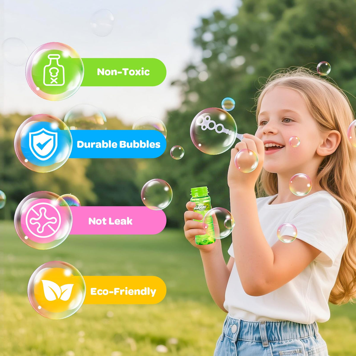 AuroTops outdoor bubble play ideal for summer family fun.