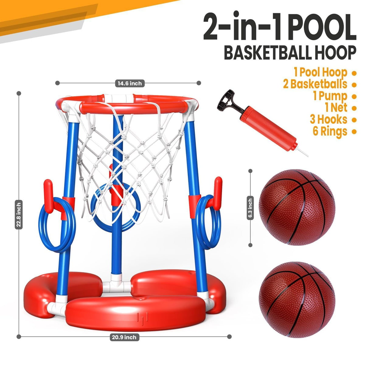 AuroTops pool basketballs included ready for quick games