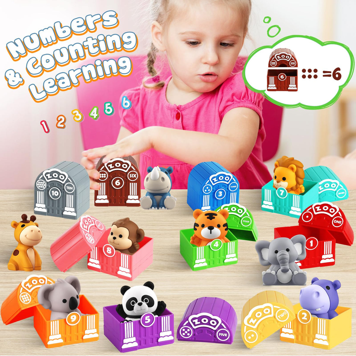 AuroTops numbered barns image highlighting 1–10 counting in early math play.