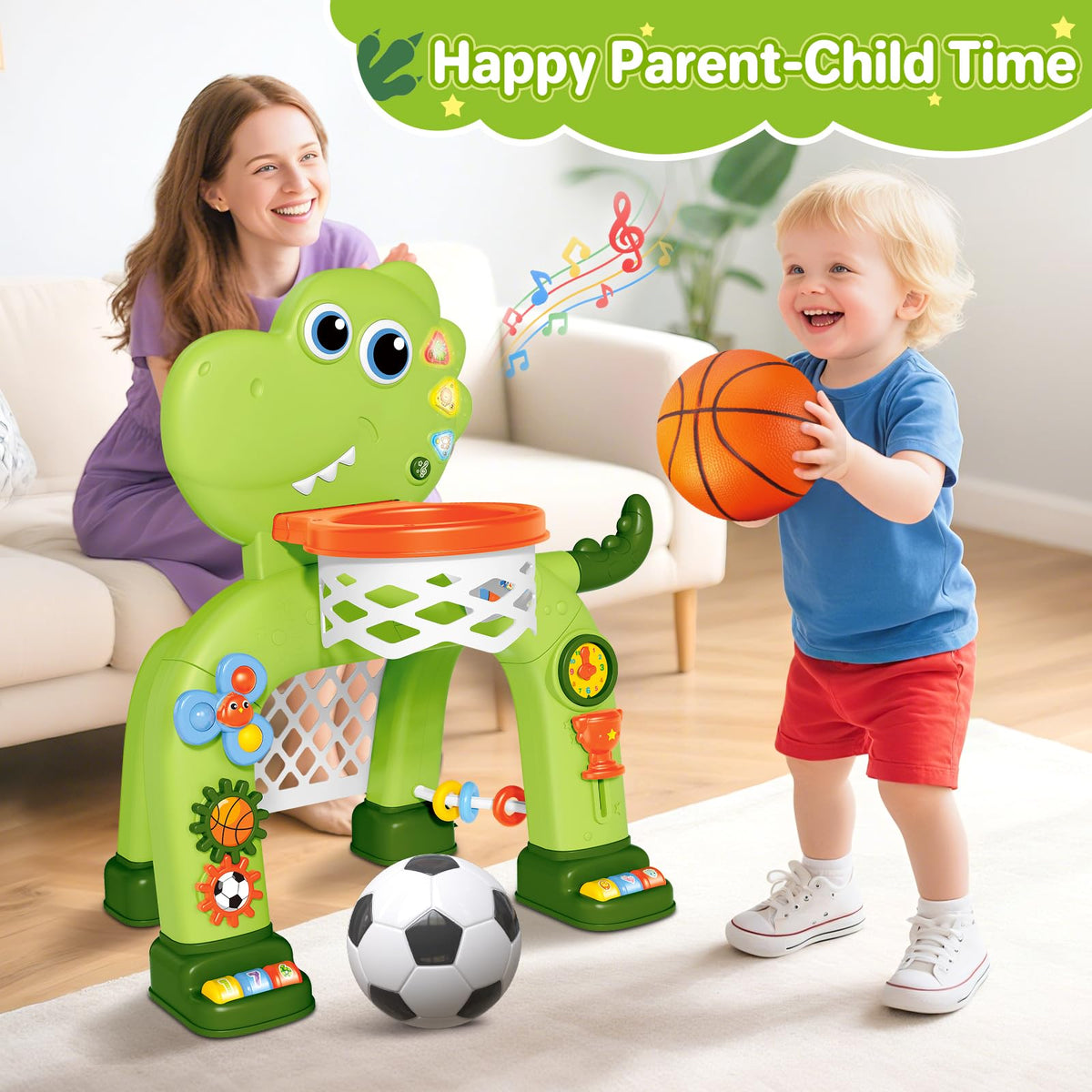 AuroTops two in one sports playset promotes basketball and football friendly play
