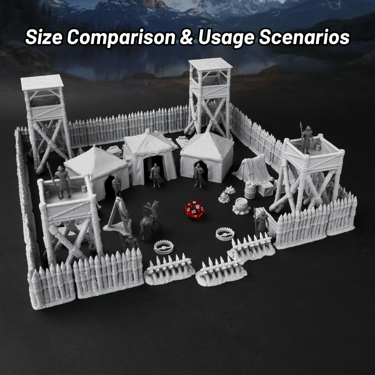 AUSPDICE AF676 medieval camp tents add realistic shelter and narrative cues for encounters.