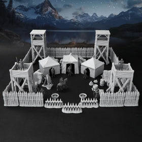 AUSPDICE AF676 watchtower showcases detailed 3D-printed fortifications for immersive tabletop battles.