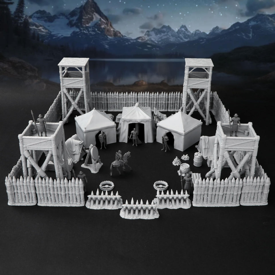 AUSPDICE AF676 watchtower showcases detailed 3D-printed fortifications for immersive tabletop battles.