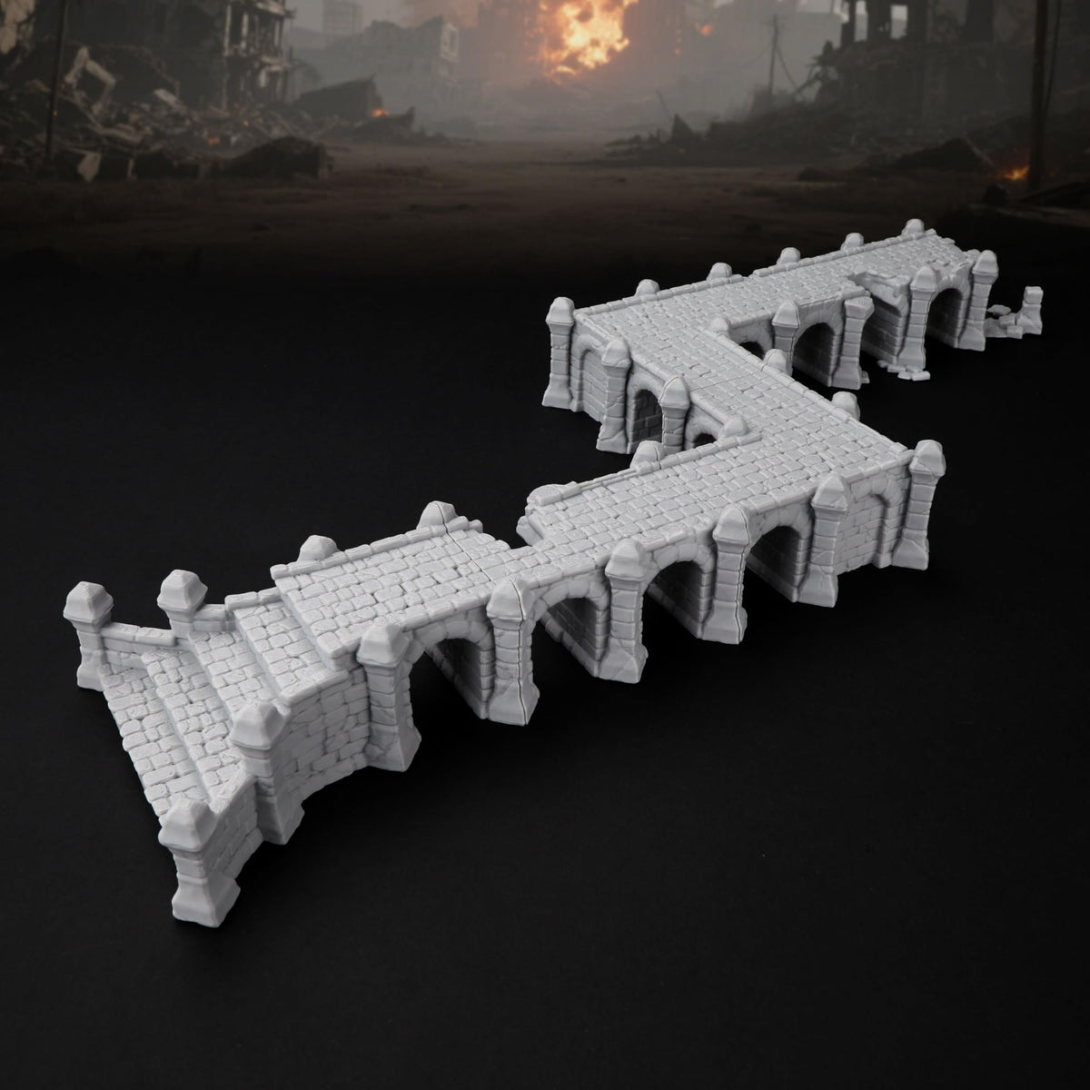 AUSPDICE AF687 Broken Viaduct bridge ruins for immersive RPG terrain setups