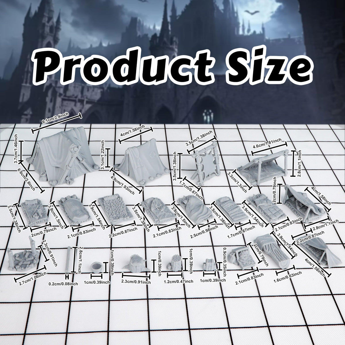 AUSPDICE camp scene terrain pieces for dynamic D&D encounters