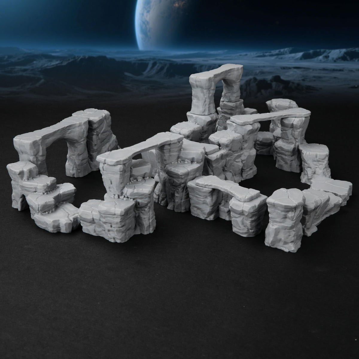AUSPDICE Canyon Encounter Scenario supports immersive tabletop battles.