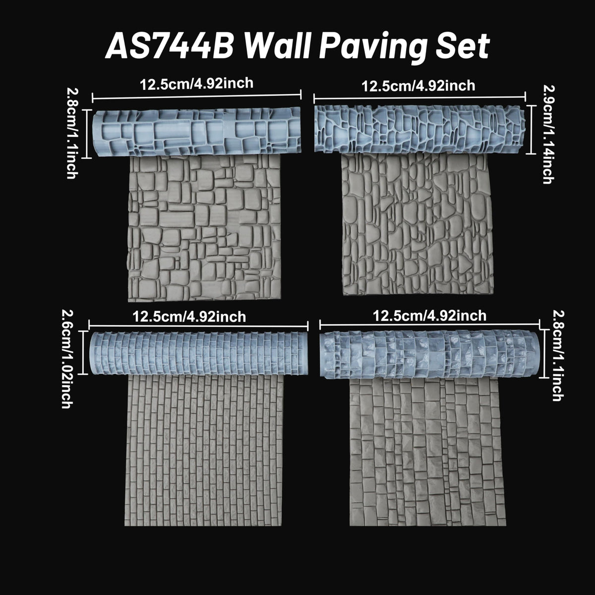 AUSPDICE AS744B wall texture pattern delivers detailed dungeon edges for foam crafting