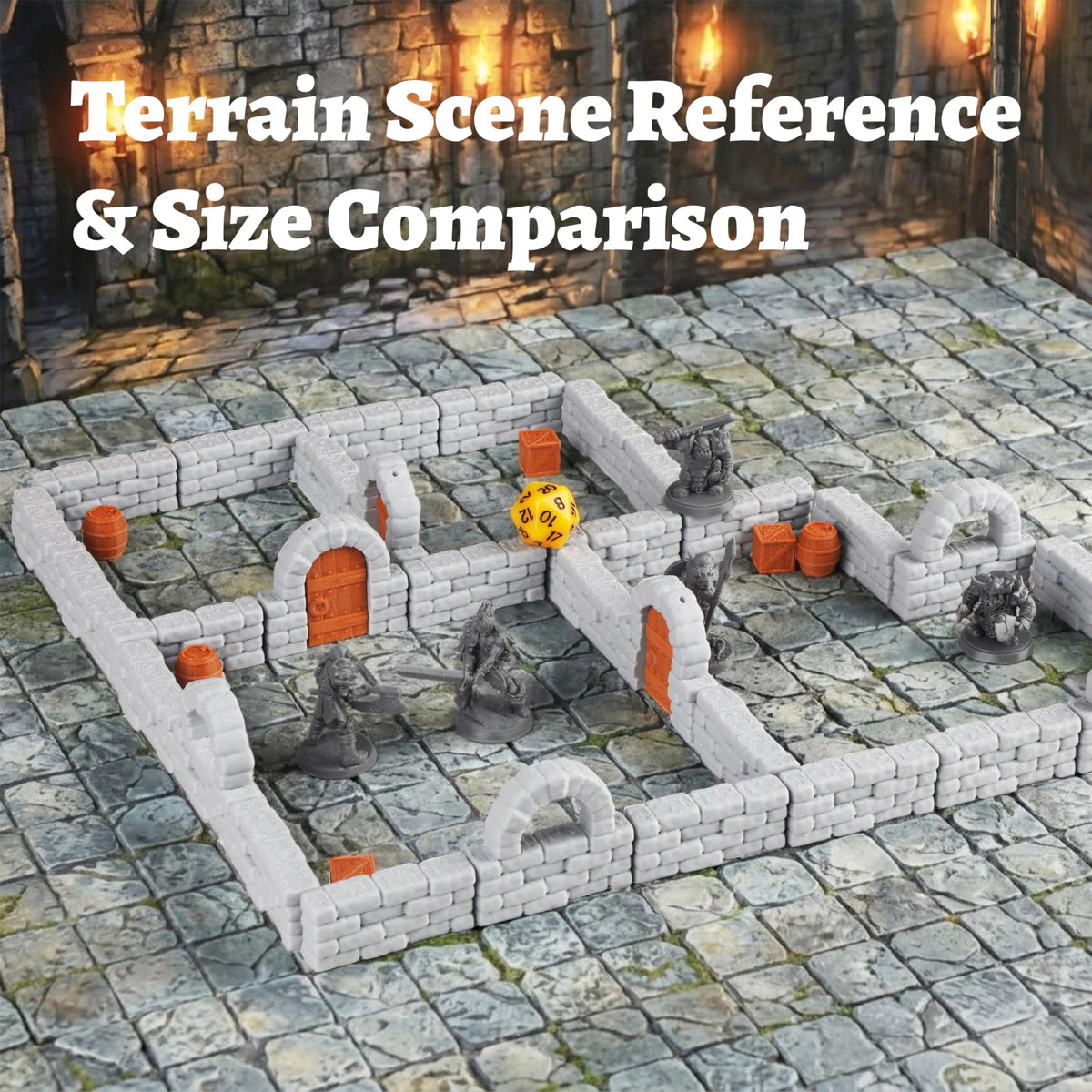 AUSPDICE Dungeon terrain-assembly shows how parts combine into custom maps.