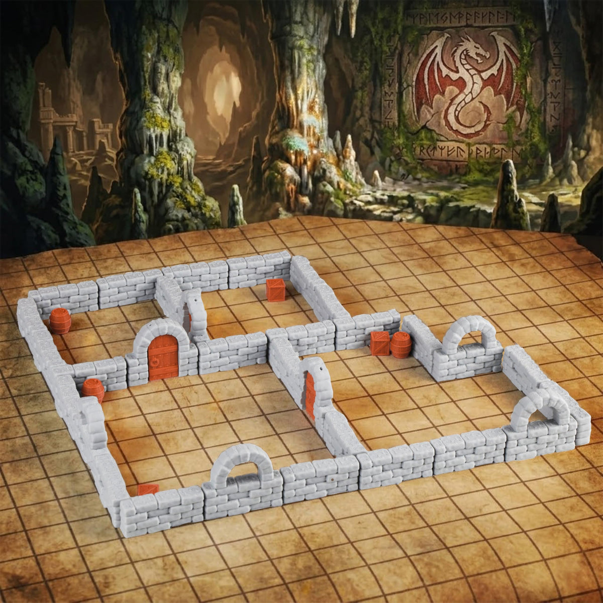 AUSPDICE dungeon walls 28mm modular section for flexible terrain layouts.