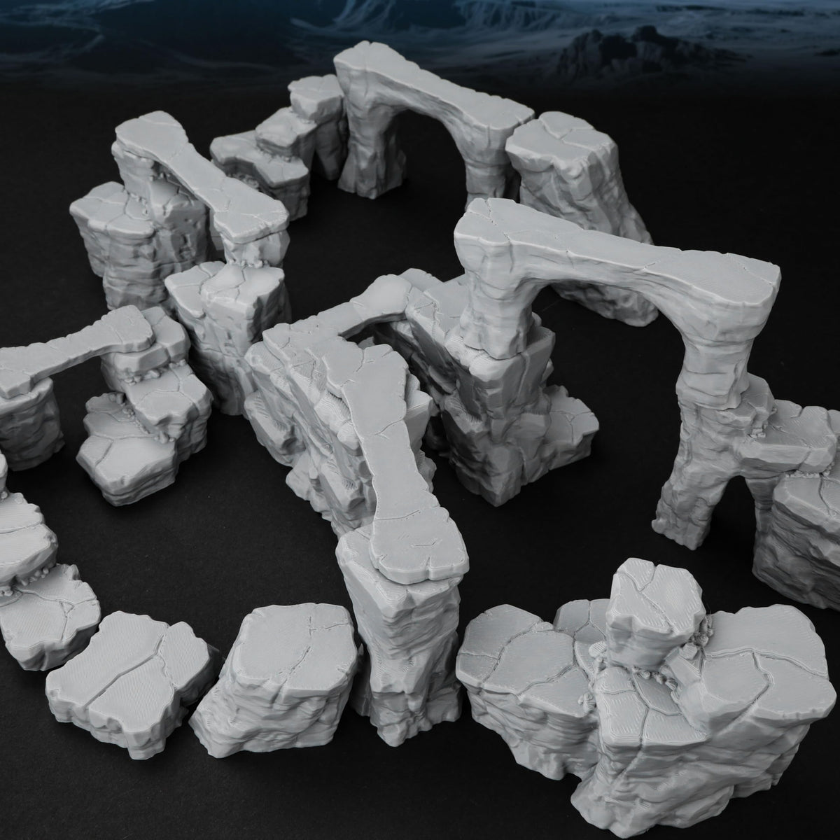 AUSPDICE Rock Bridge Archways provide modular flexibility for canyon layouts.