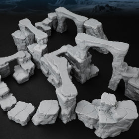 AUSPDICE Rock Bridge Archways provide modular flexibility for canyon layouts.