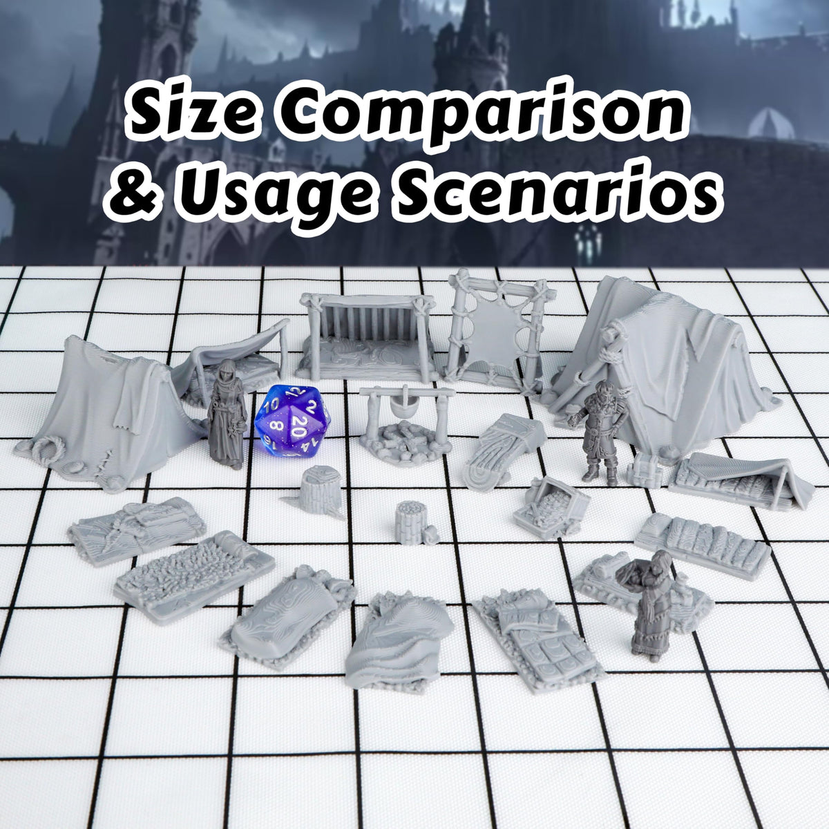 AUSPDICE unpainted miniatures camp figures ready for customization and painting