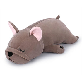 Auspicious Beginning 30-inch giant French Bulldog plush for cozy cuddles.