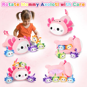 Auspicious Beginning axolotl cat family plush as a soft decorative pillow