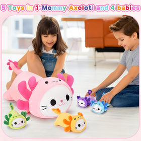 Auspicious Beginning axolotl cat plush made with soft fabric for gentle hugs