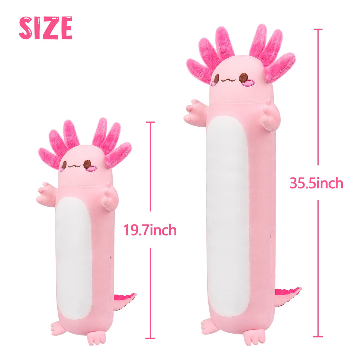 Auspicious Beginning axolotl plush back detail highlights cute back design