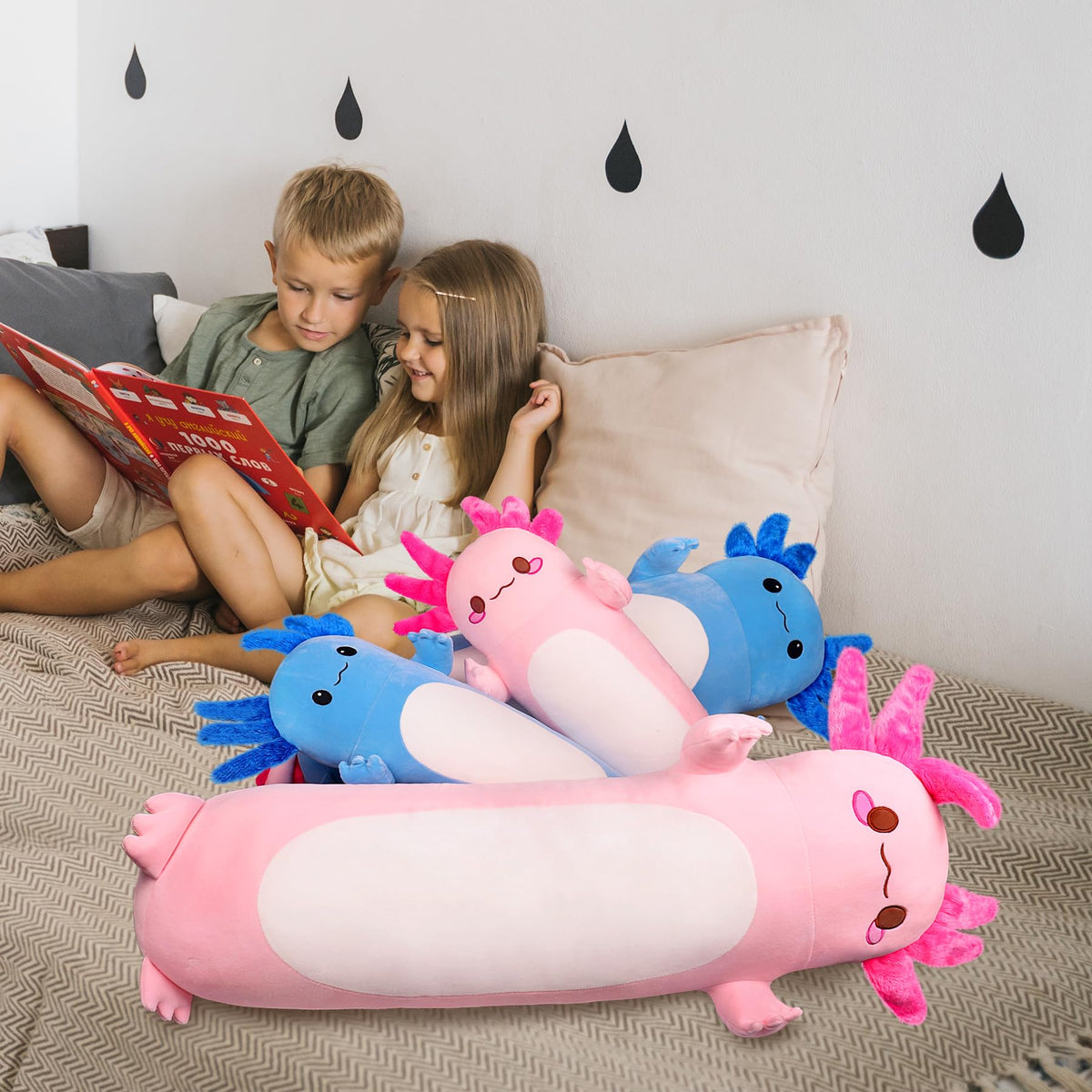 Auspicious Beginning axolotl plush arrives vacuum packaged, fluff for fullness