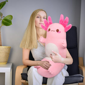 Auspicious Beginning axolotl plush side zipper enables easy cleaning