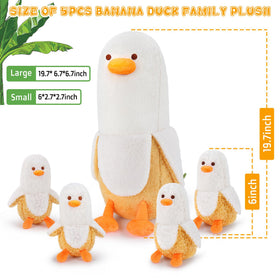 Auspicious Beginning banana duck baby plush, soft companion for gentle hugs and comfort.