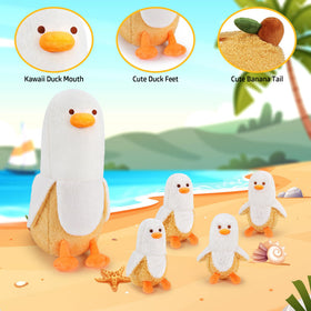 Auspicious Beginning banana duck family display, five-piece set adds warmth to any room.