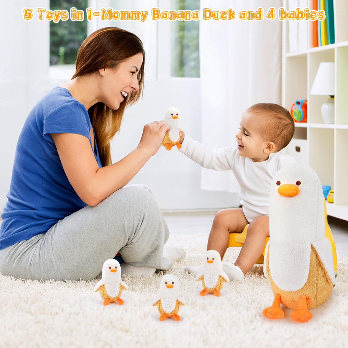 Auspicious Beginning banana-peel interactive plush, engaging features for play and curiosity.