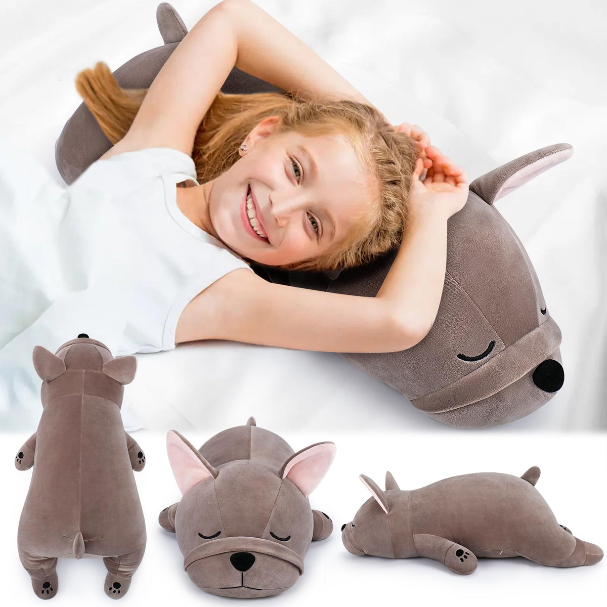 Auspicious Beginning plush used as cozy bedroom decor.