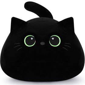 Auspicious Beginning giant black cat plush, soft and cuddly for hugs and comfort.