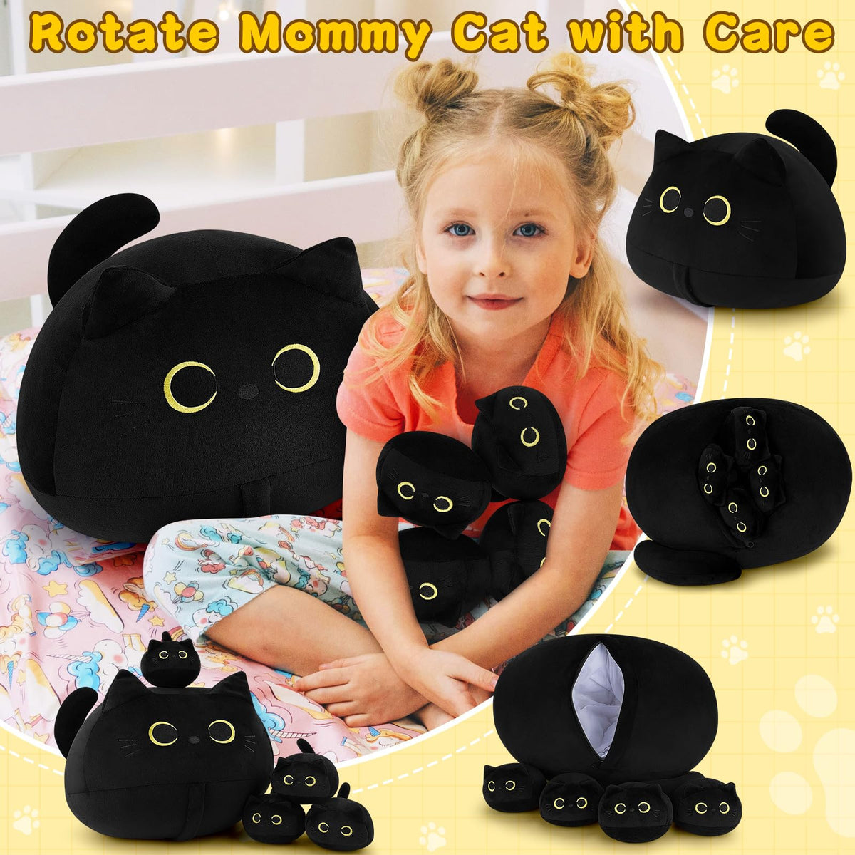 Auspicious Beginning soft travel pillow cat, perfect for comfort on journeys.