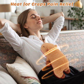 Auspicious Beginning Capybara heating pad in a bedroom for bedtime warmth and relaxation.