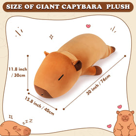 Close-up of Auspicious Beginning capybara plush fabric texture
