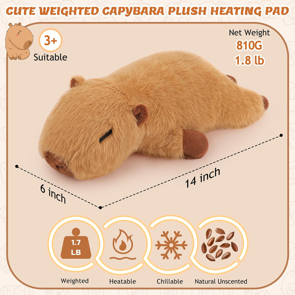 Auspicious Beginning Capybara stuffed animal with a soft, cuddly design for comforting moments.