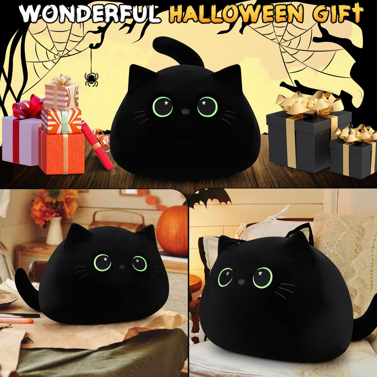 Auspicious Beginning cat plush decor for bedrooms, living rooms, or desks.