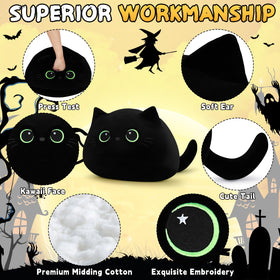 Auspicious Beginning cat plush hug pillow offers cozy support during relaxing moments.