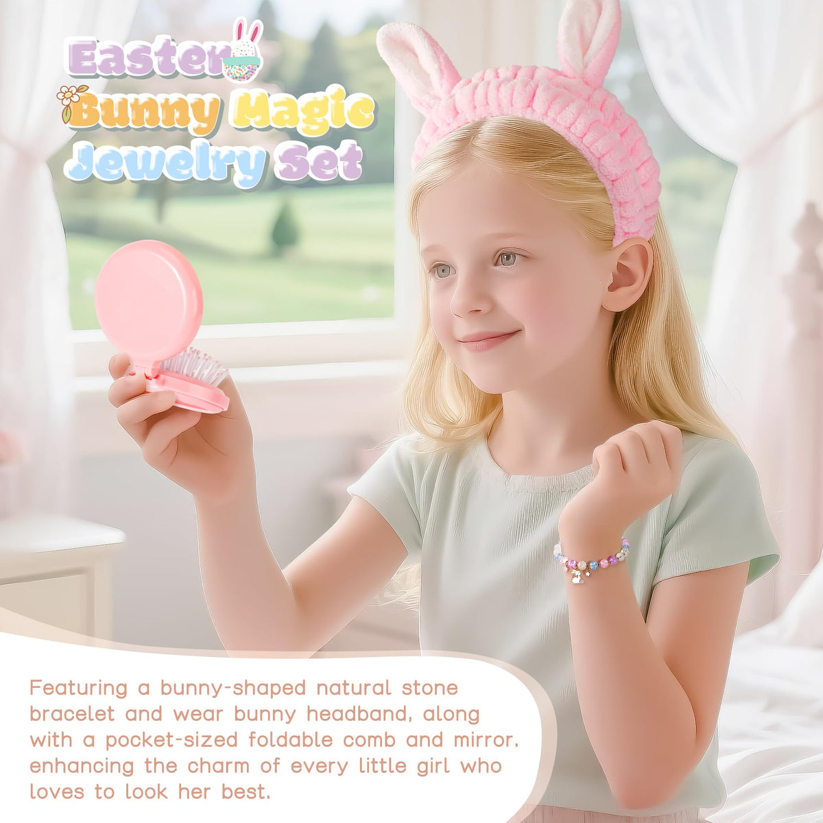 Auspicious Beginning fluffy pink bunny purse adds cute charm