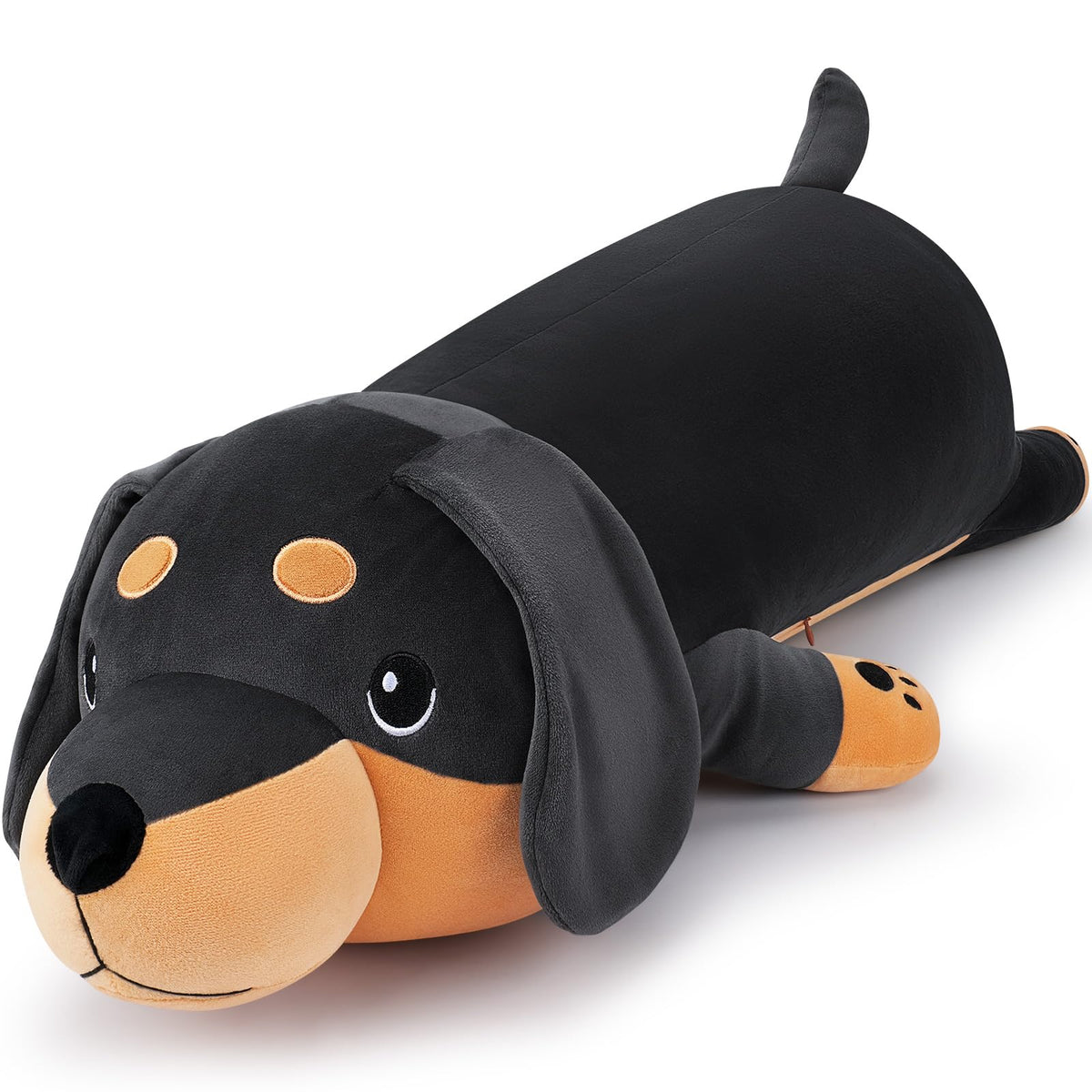Auspicious Beginning 30-inch giant dachshund plush side view ideal for cozy hugs