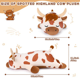 Auspicious Beginning Highland Cow plush eyes and nose close-up with soft embroidery