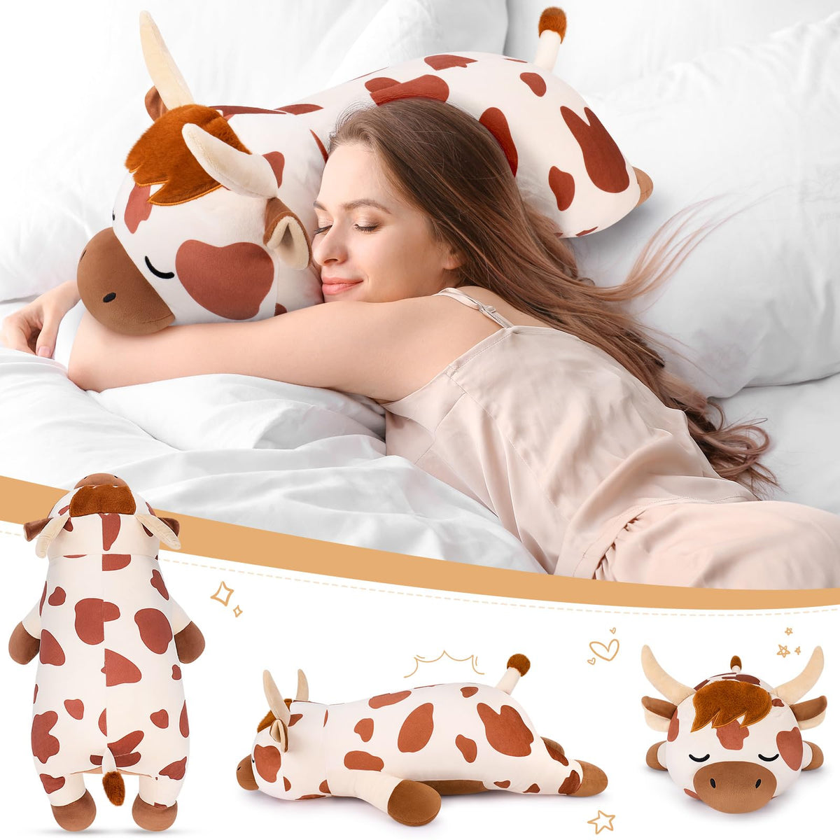 Auspicious Beginning Highland Cow plush vacuum-packed and ready to fluff