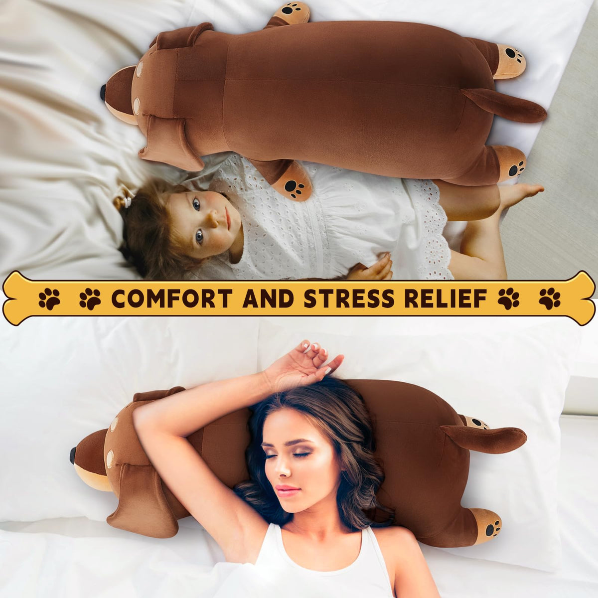 Auspicious Beginning 30-inch dachshund plush, durable stitching and soft fabric for everyday use.